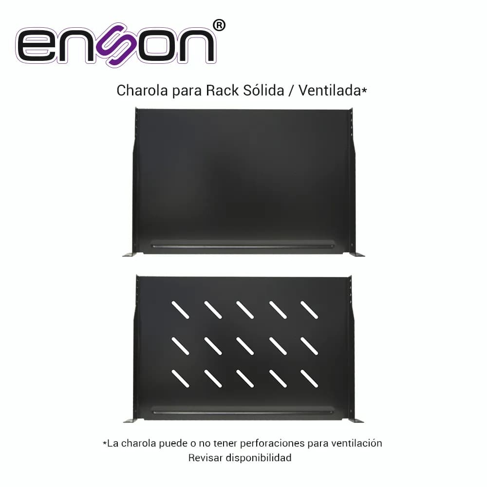 CHAROLA PARA RACK ENSON ENS-RTR1U FIJACION FRONTAL A DOS PUNTOS SOLIDA 2