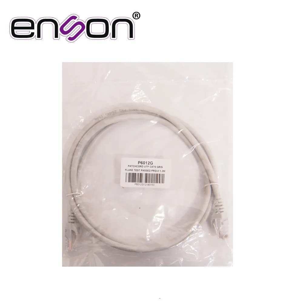 PATCHCORD UTP ENSON P6012G CAT6 120CM GRIS SERIE EPRO 100-II 100 POR C 3