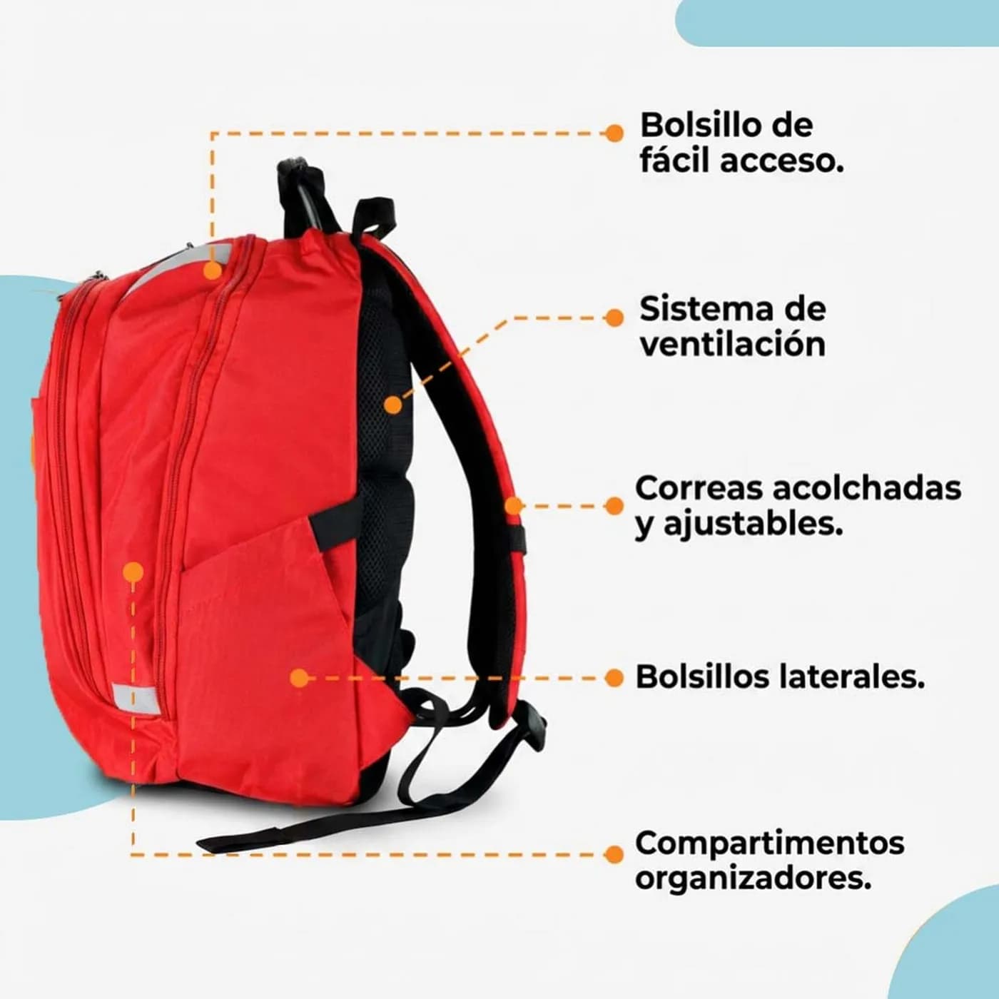 SWISSMOBILITY BACKPACK ZION PORTALAPTOP 15 PULG. COLOR ROJO 5