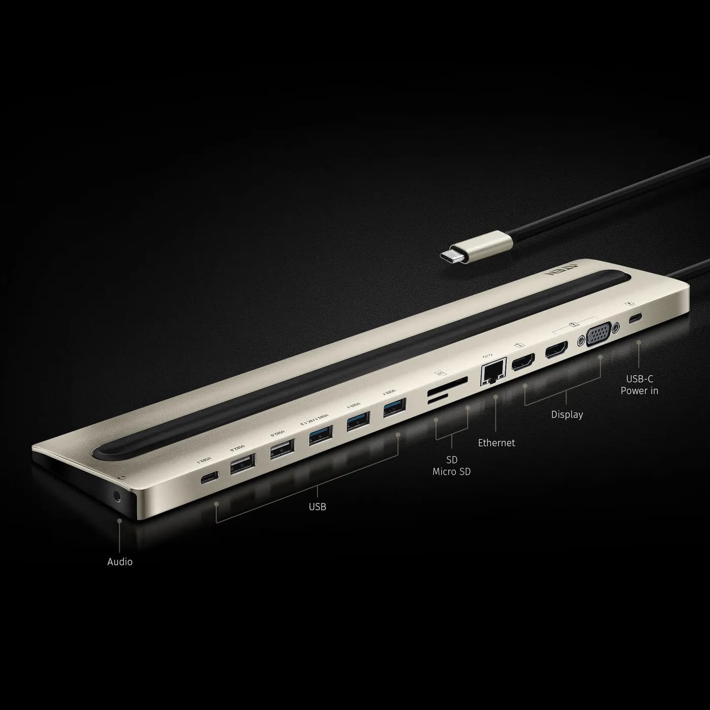 ATEN UH3237 base para laptop o replicador de puertos Alámbrico USB 3.2 3