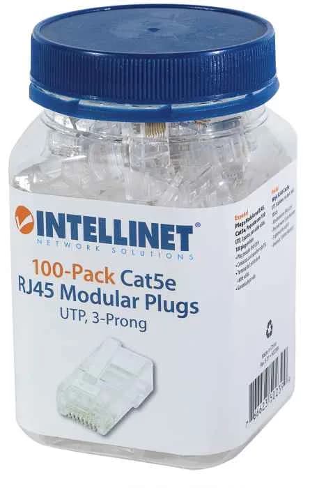 Intellinet PLUG RJ45 CAT5E SOLIDO UTP BOTE 100 PZAS ORO 15-MICRAS 2