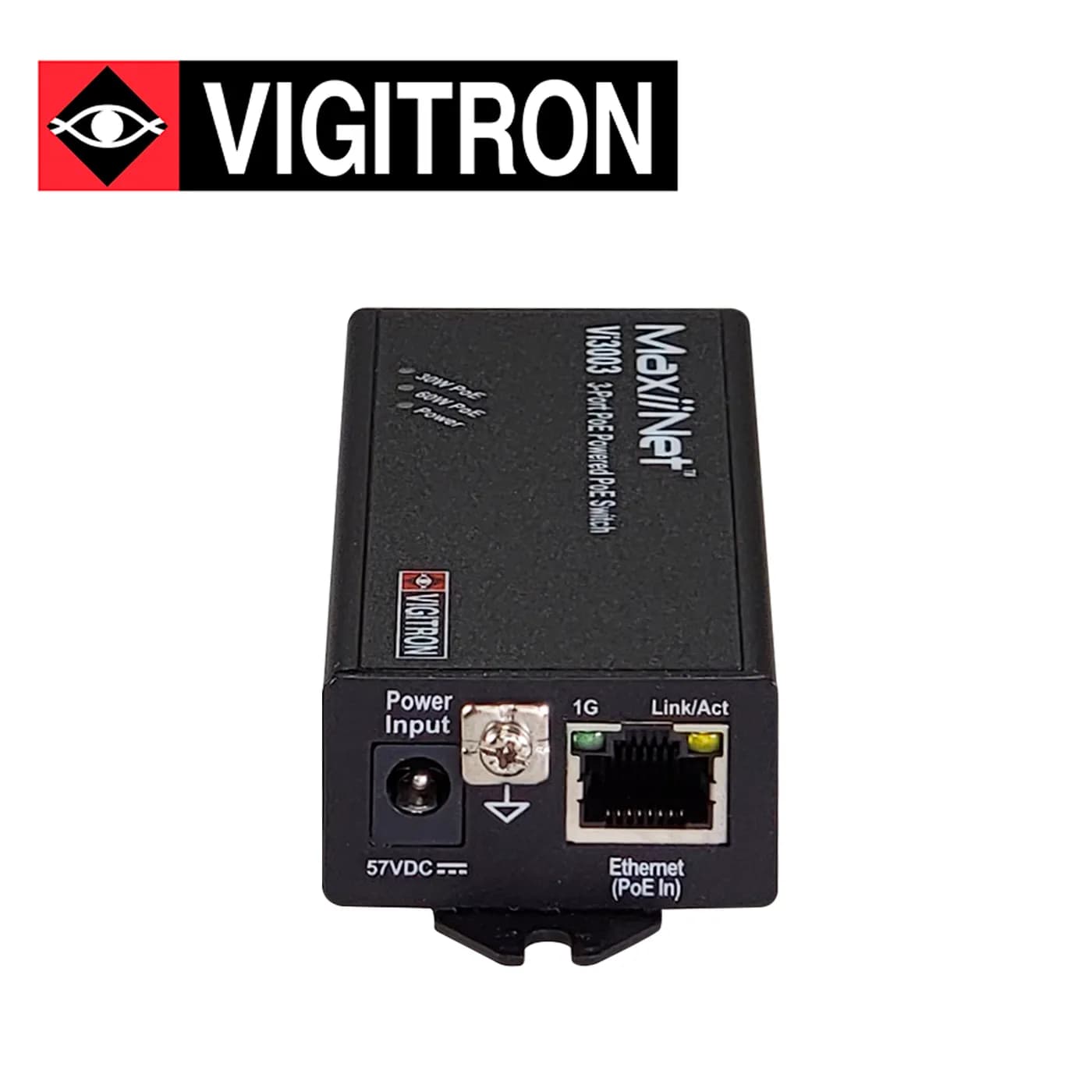 SWITCH POE VIGITRON VI3003 / 3 PUERTOS 10M/100M/1000M / HASTA 74W / VL 2