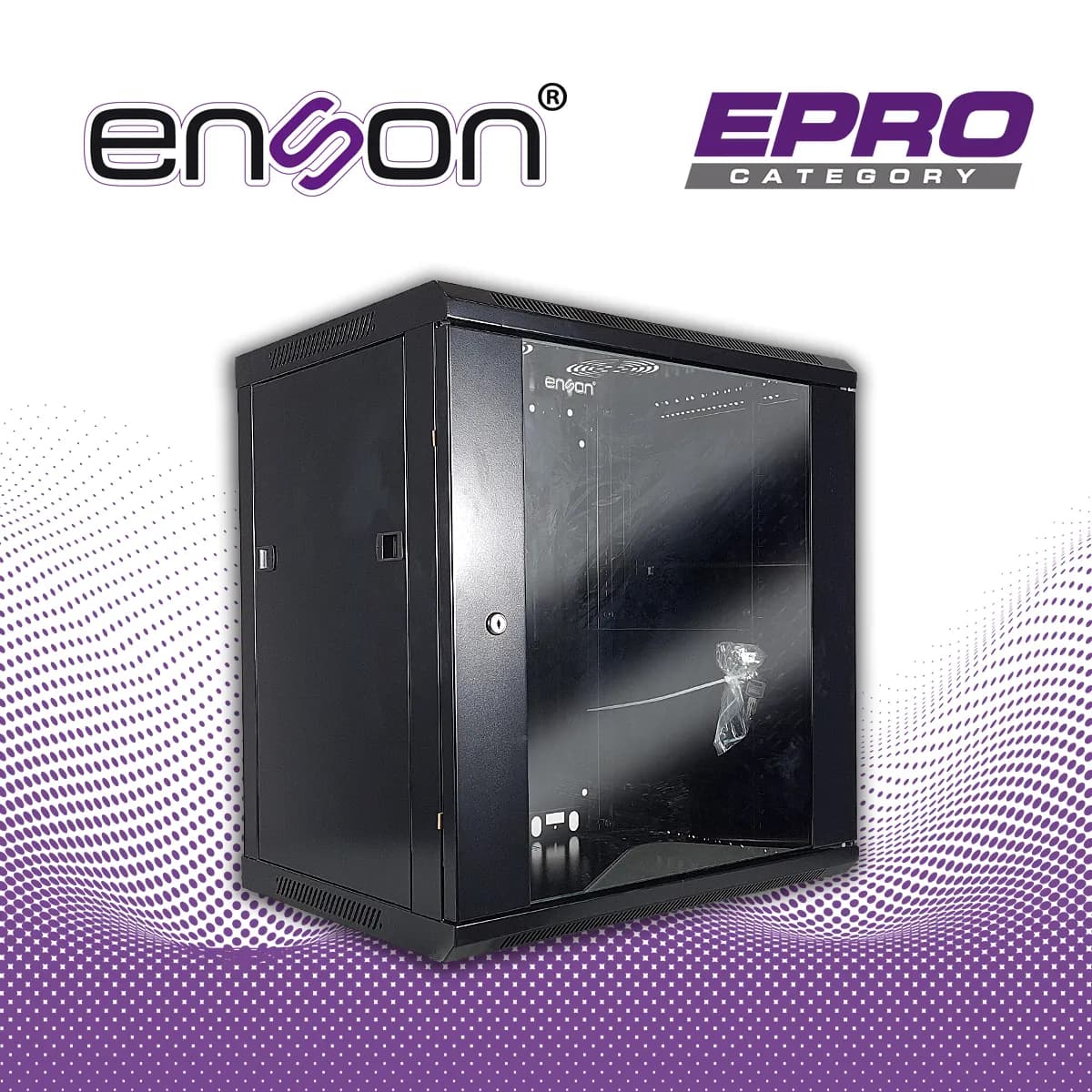 GABINETE DE PARED ENSON ENS-RKGB12U 12UR PUERTA FRONTAL DE CRISTAL TEM 4