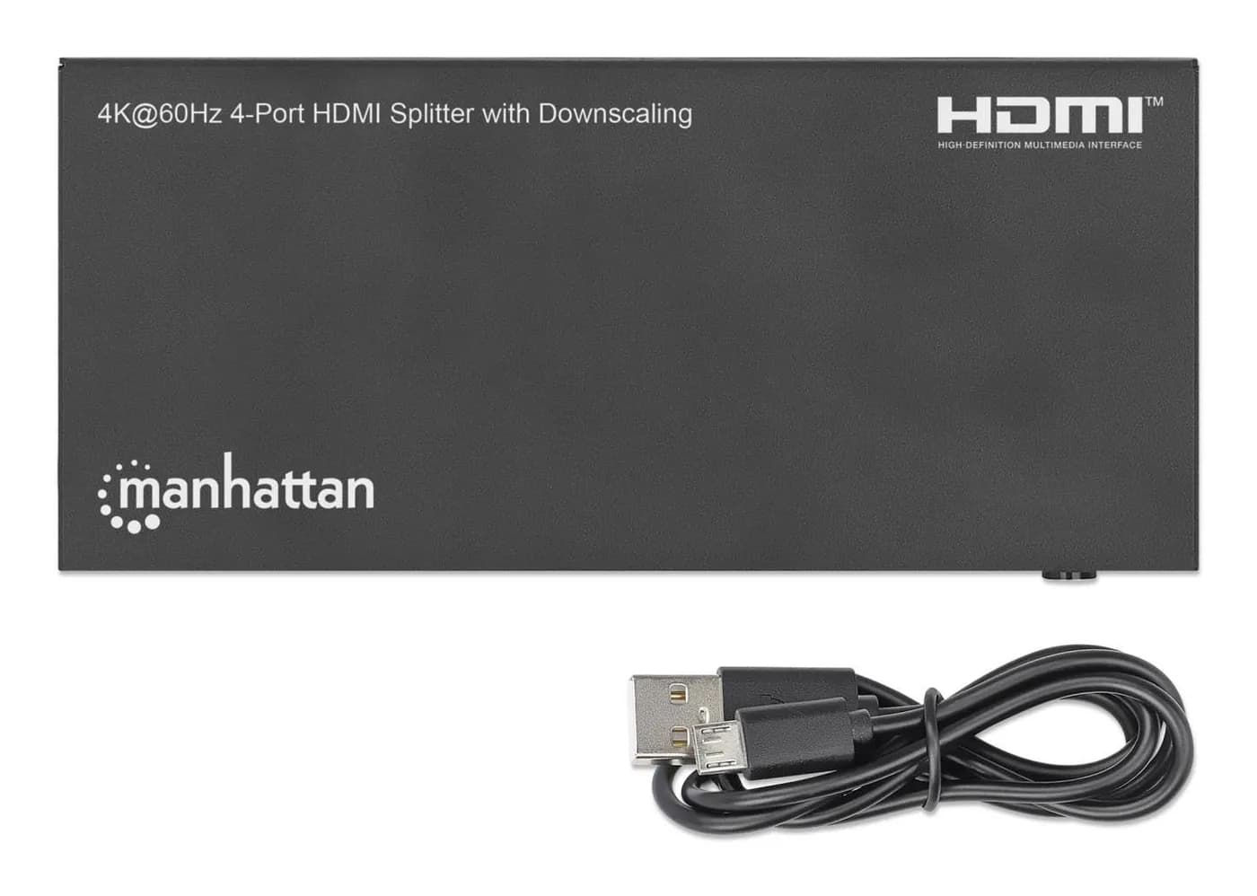 Manhattan Splitter HDMI con 4 puertos 4K y reductor de escala Duplica  7