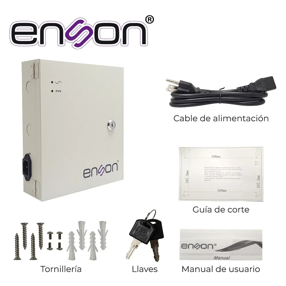 FUENTE DE PODER TIPO CAJA ENSON PSB-1209 12VDC 10A 9 CANALES DE 1.1A C 4