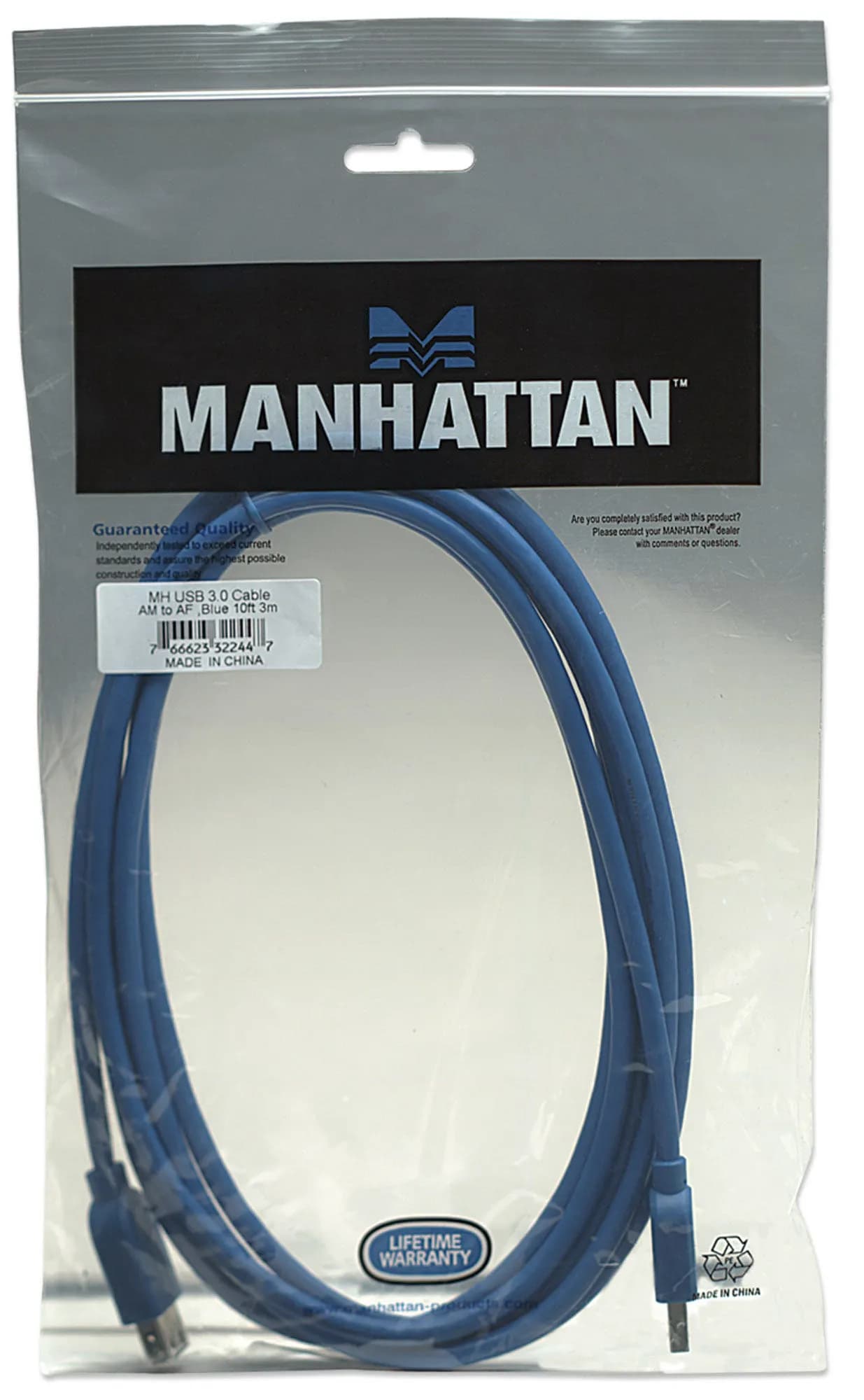 Manhattan 322447 cable USB USB 3.2 Gen 1 (3.1 Gen 1) 3 m USB A 5 Gbit/ 5