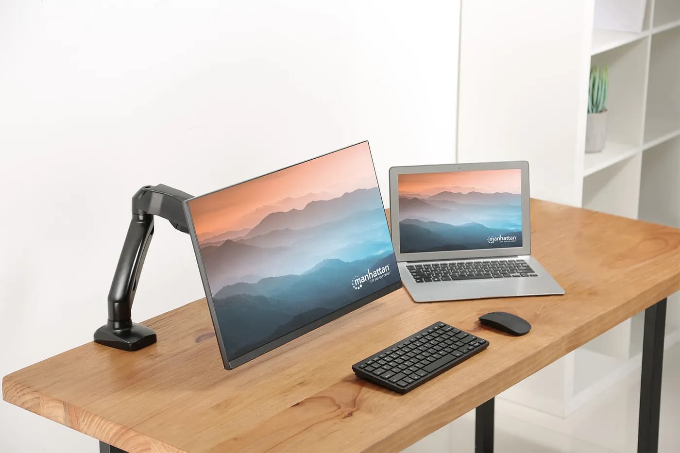 Manhattan Soporte de aluminio con pistón de gas para un monitor 14