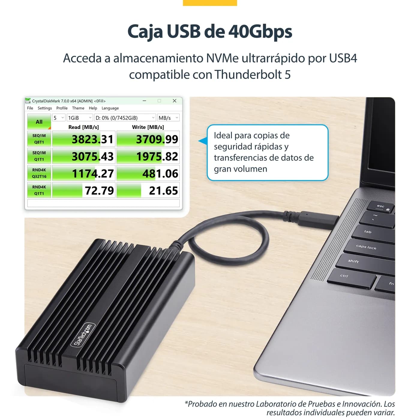 StarTech.com Gabinete USB4 NVMe M.2 - 40Gbps - Gabinete USB Tipo C par 8