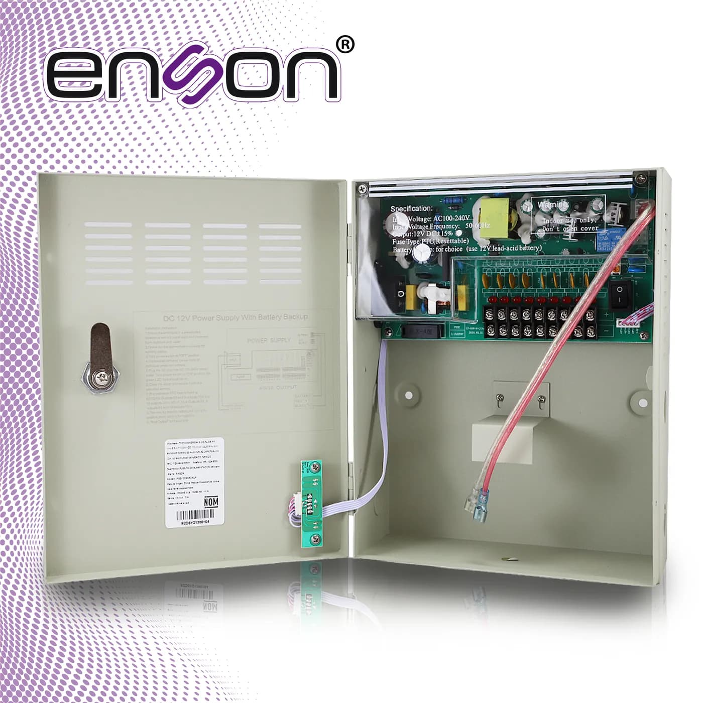FUENTE DE PODER TIPO CAJA ENSON PSB-1218BACKUP 12VDC 10A 18 CANALES DE 6