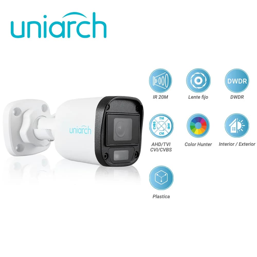 CAMARA ANALOGA MINI BULLET COLORHUNTER UNIARCH UAC-B115-F28-W / 5MP /  5