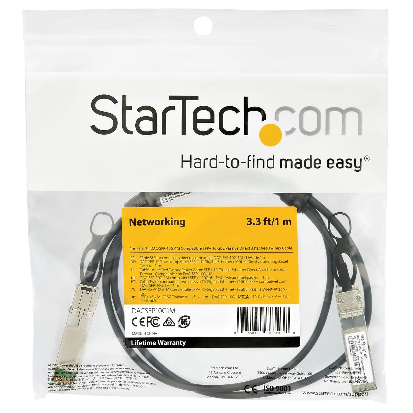 StarTech.com Cable de 1m Twinax SFP+ a SFP+ con Conexión Directa 10GbE 4