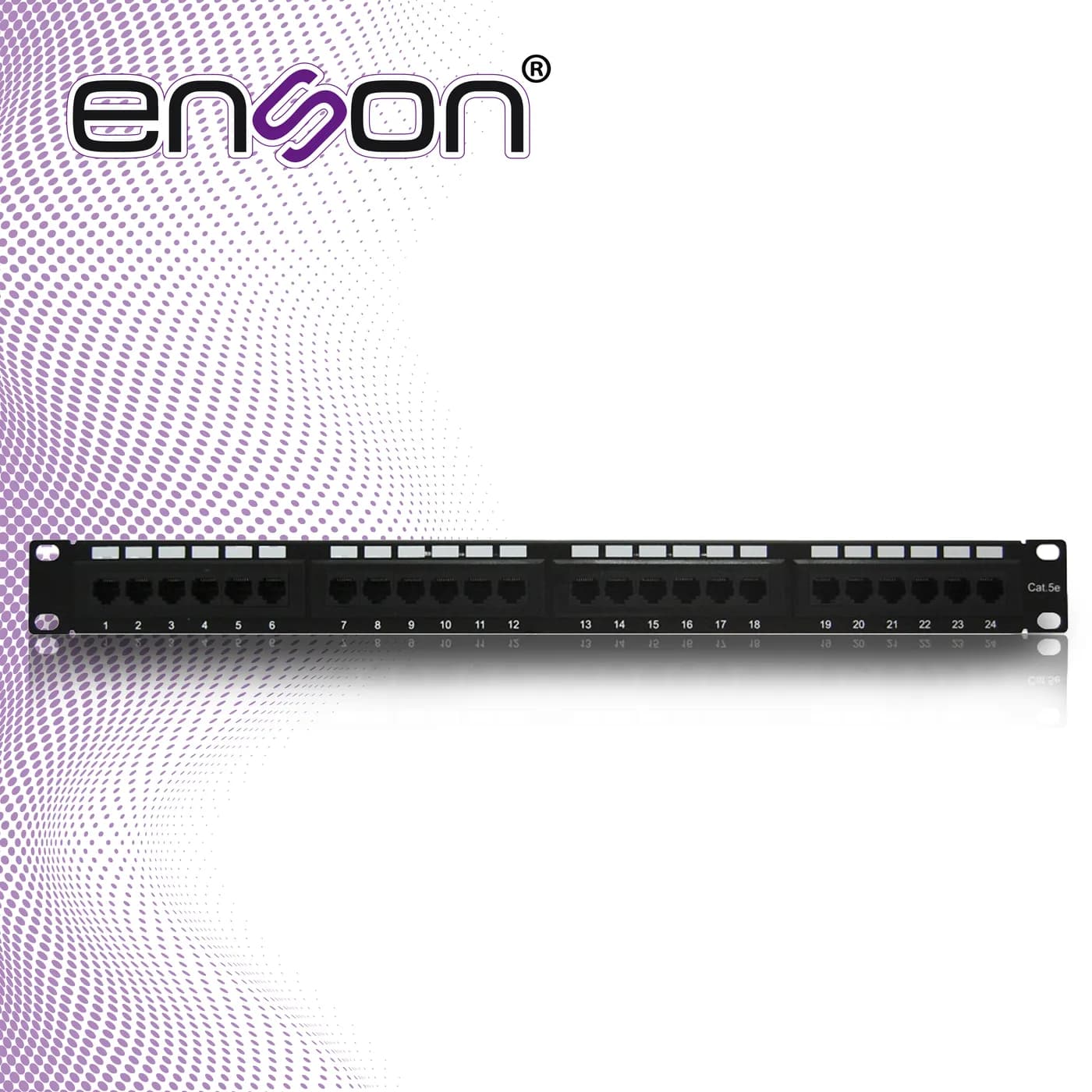 PATCH PANEL ENSON ENS-PA24P5E 1UR PRECARGADO CAT5E 24 PUERTOS MONTAJE  4