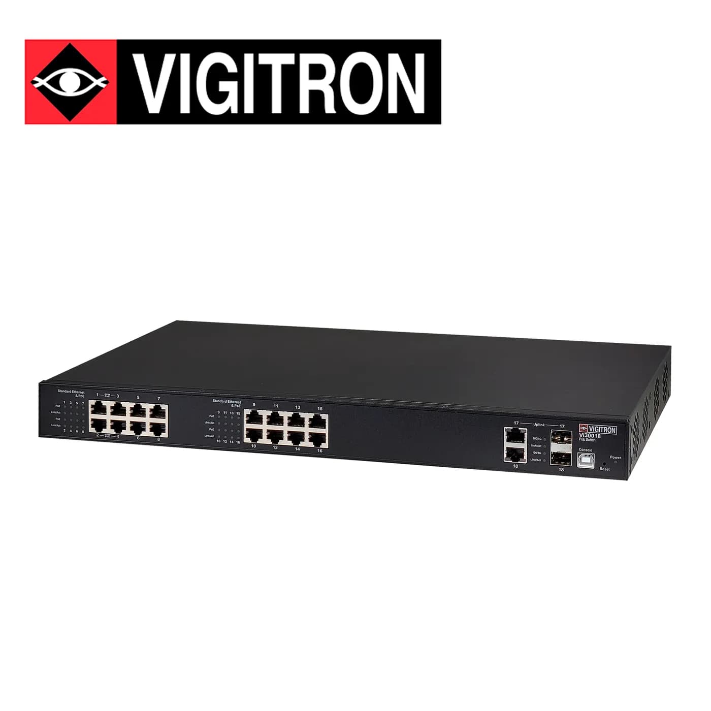 SWITCH POE ADMINISTRABLE L3  VIGITRON VI30018  / ALTA POTENCIA / 16 PU 2