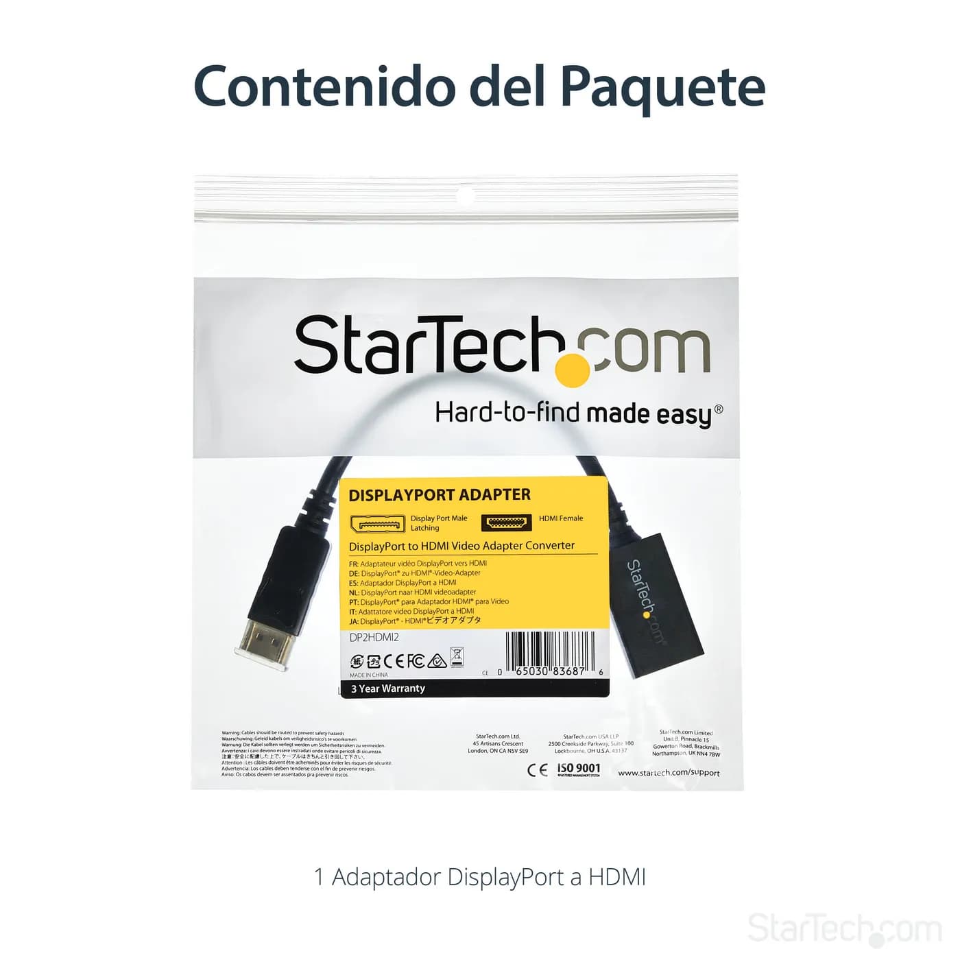 StarTech.com Adaptador Convertidor de Video DisplayPort a HDMI - Cable 12