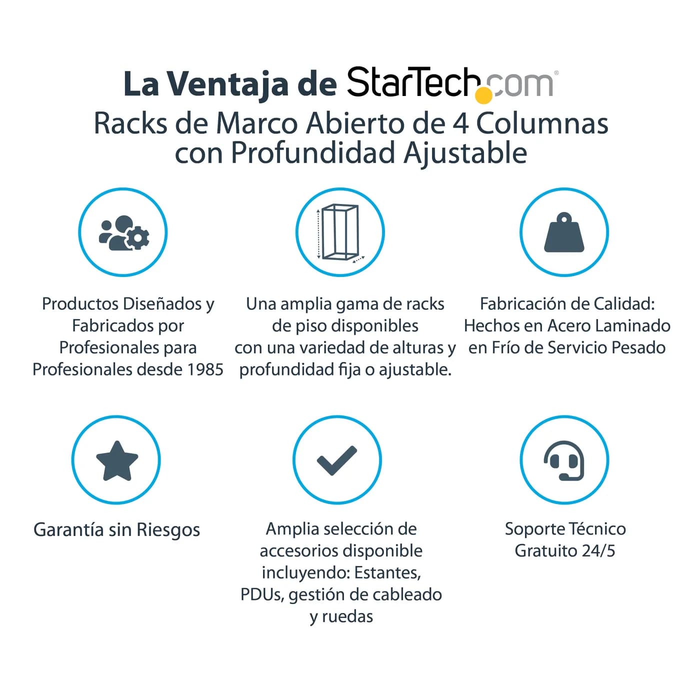 StarTech.com Rack 12U Móvil de Marco Abierto de 4 Postes para Servidor 7