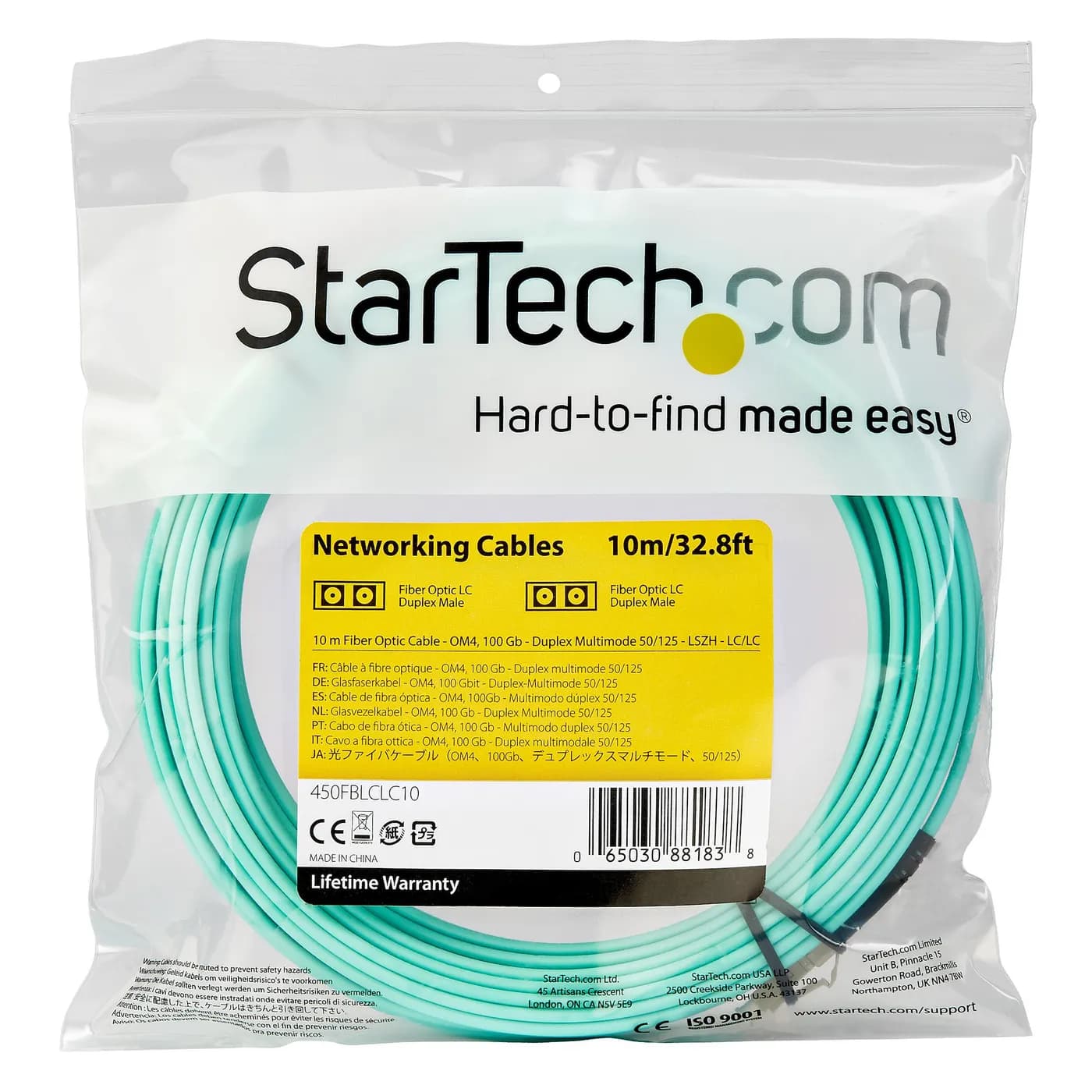 StarTech.com Cable de 10m de Fibra Óptica Multimodo LC/UPC a LC/UPC OM 4