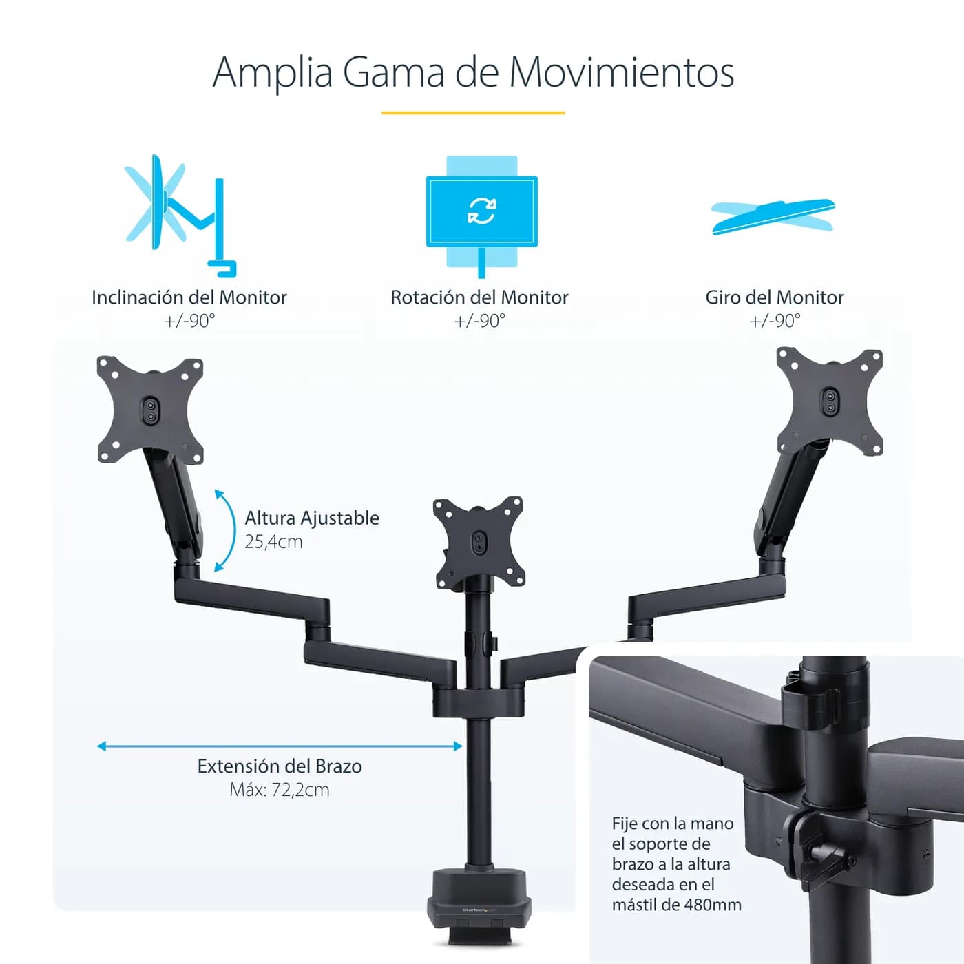 StarTech.com 3MP2AG-MONITOR-ARM soporte para pantalla plana 68.6 cm (2 17
