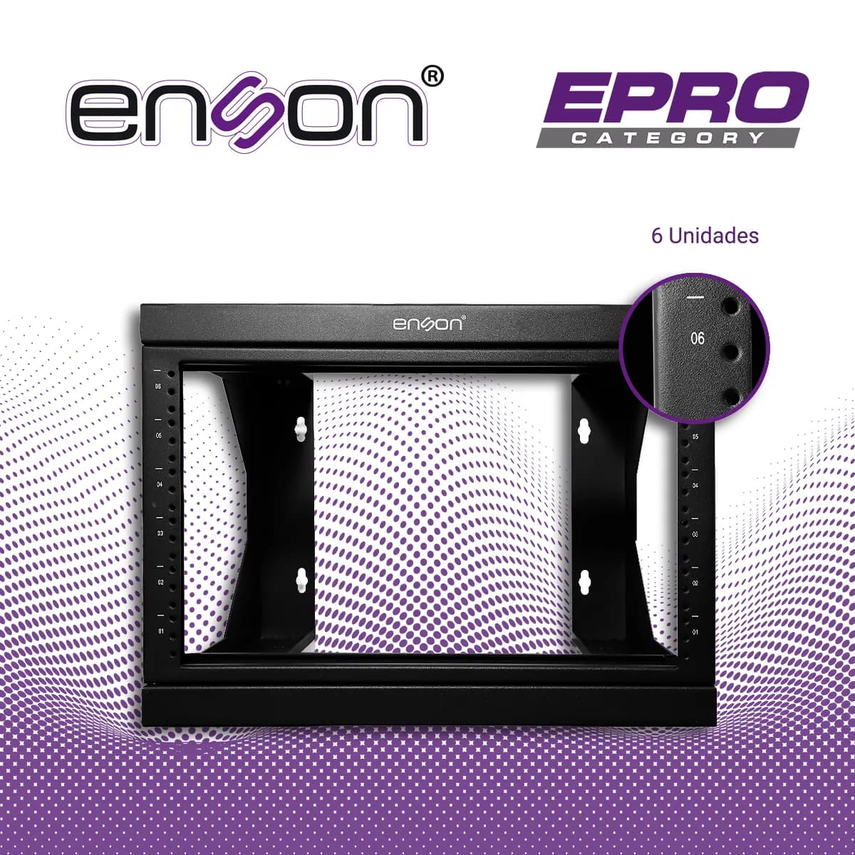 RACK PARED ENSON ENS-RKGO6U 6UR PREPARADO PARA ANCLAJE EN PARED UR MAR 5