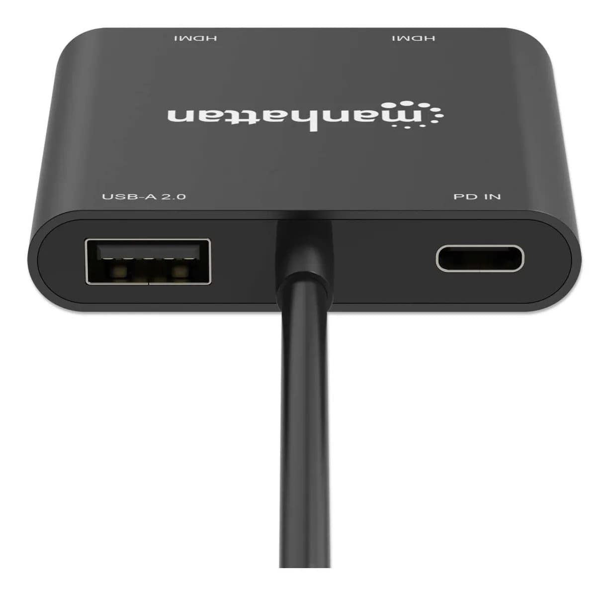 Manhattan Adaptador multipuerto con USB tipo C macho a dos puertos HDM 8