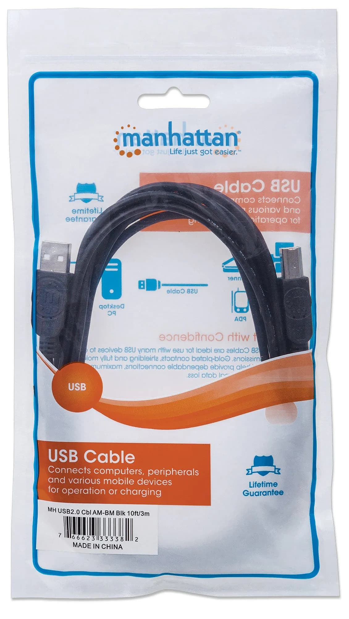 Manhattan Cable para Dispositivos USB B de Alta Velocidad 3