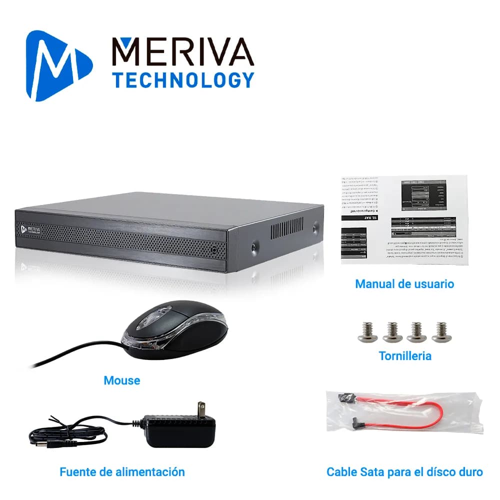 DVR MERIVA TECHNOLOGY MXVR-5108A HD H.265 12 CH 5MP PENTA HIBRIDO 8CH  3
