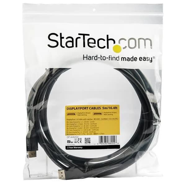 StarTech.com Cable de 5m DisplayPort 1.4 con Certificación VESA - 8K 6 4