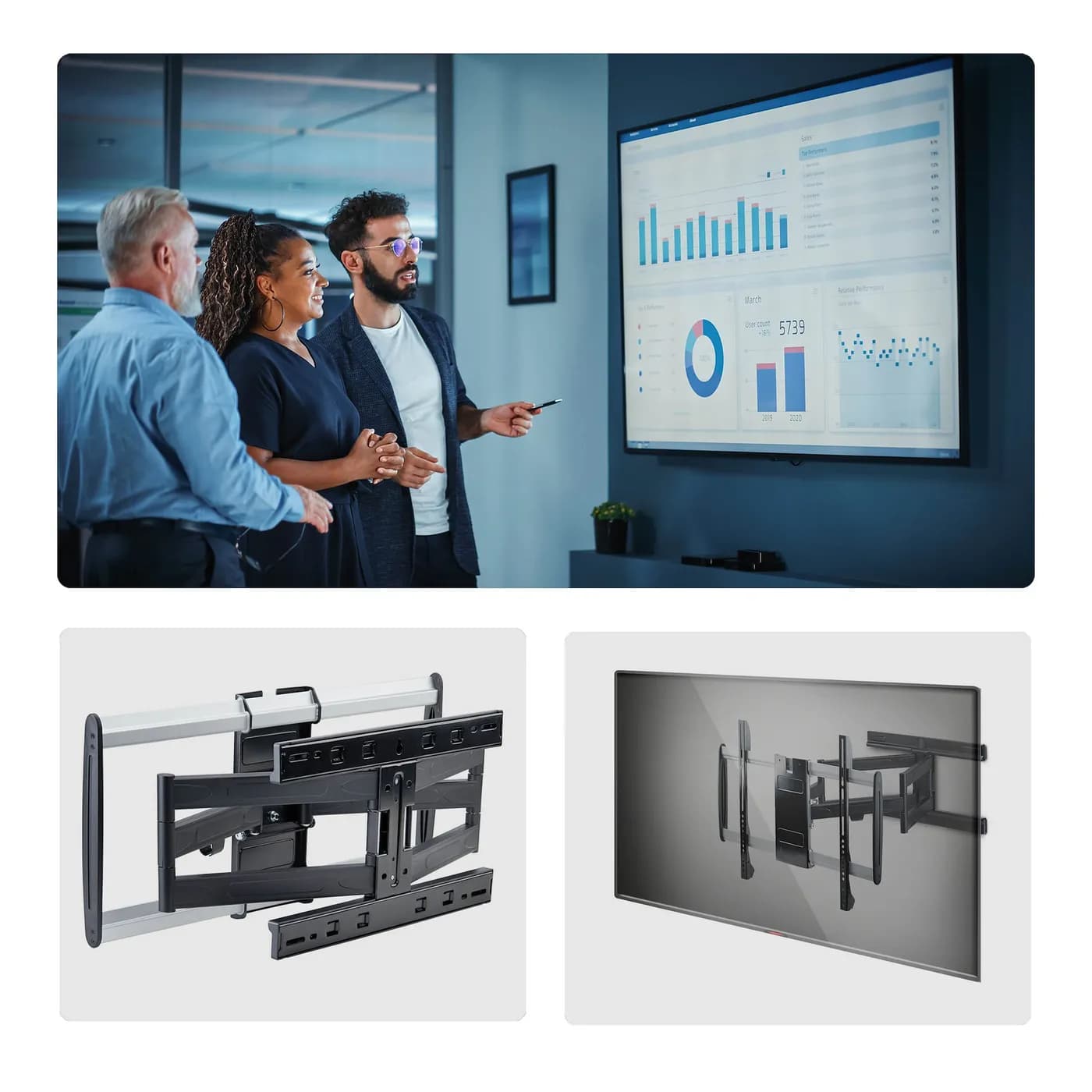 StarTech.com Soporte VESA de Pared Ultra Delgado para TV hasta 65" - S 2