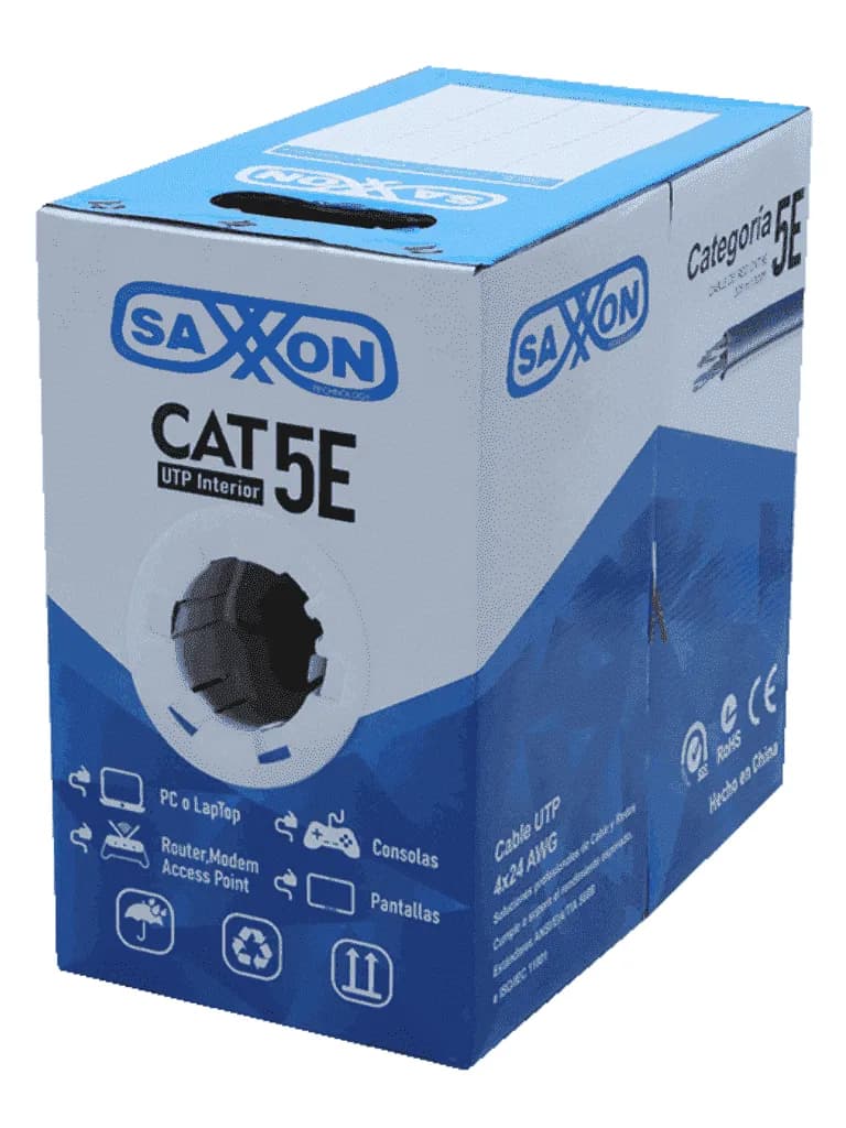 SAXXON OUTP5ECCA305G - Bobina de Cable UTP Cat5e/ 305 Metros/ CCA/ Col 4