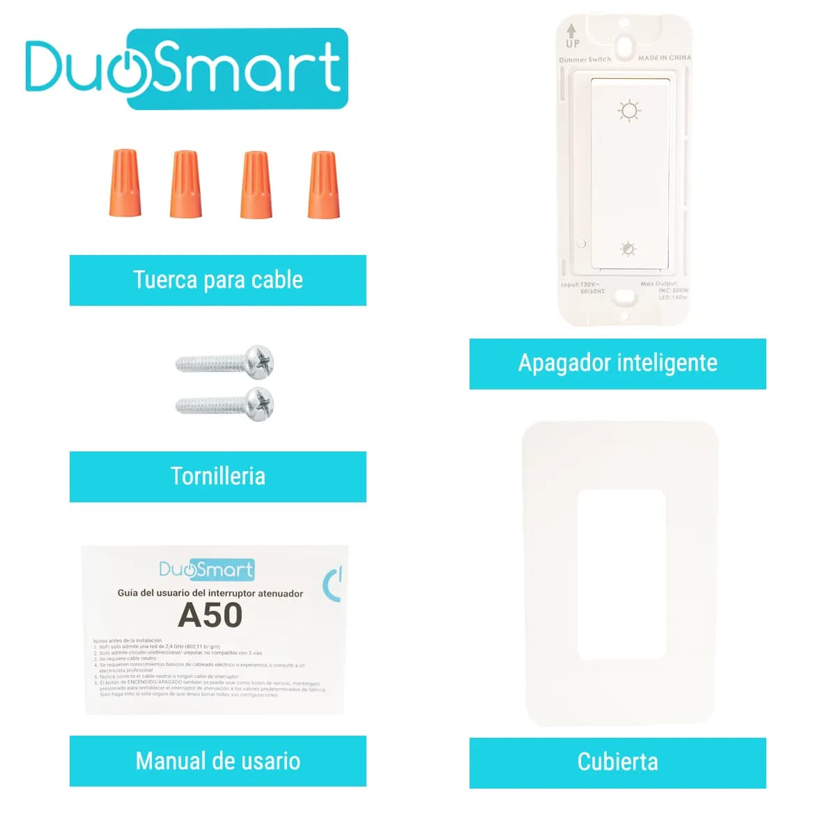 SWITCH APAGADOR CON REGULADOR DE INTENSIDAD WIFI 2.4 GHZ DIMMER DUOSMA 5