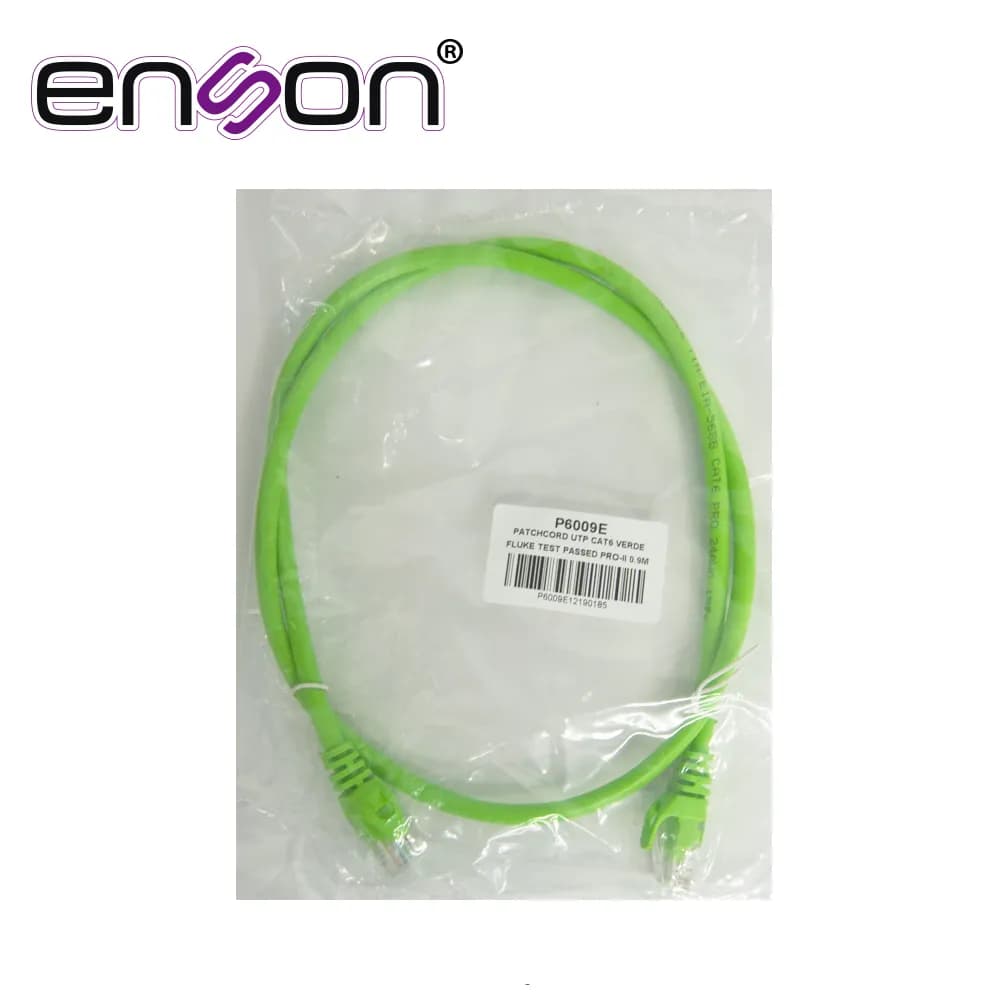 PATCHCORD UTP ENSON P6009E CAT6 90CM VERDE SERIE EPRO 100-II 100 POR C 3