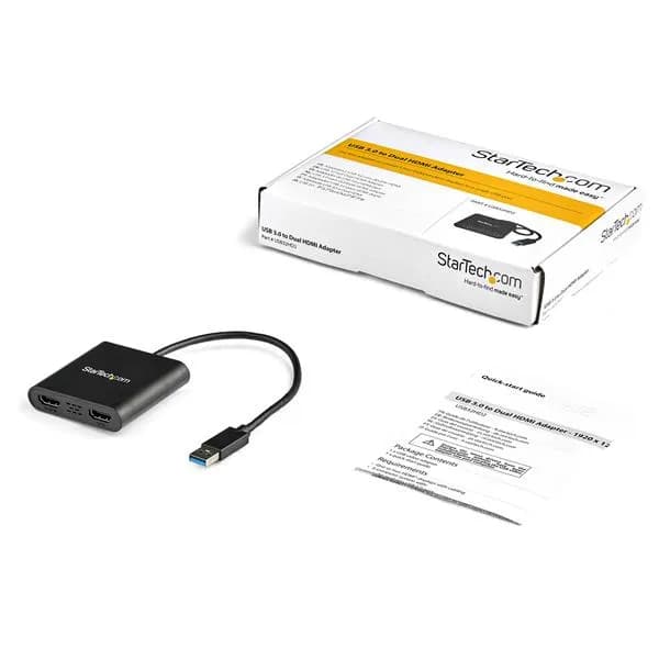 StarTech.com Adaptador USB 3.0 a 2 Puertos HDMI 4K 30Hz 5