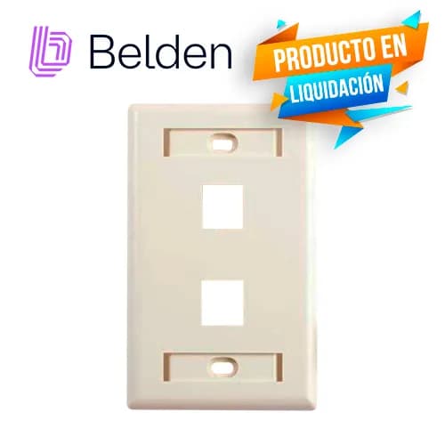 PLACA DE PARED (FACEPLATE) BELDEN AX103923 2 PUERTO COMPATIBLE CON JAC 2