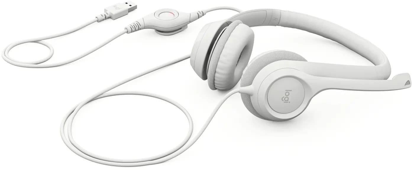 DIADEMA H390 COLOR BLANCO . Logitech Auriculares Logitech H390 Cablead 2