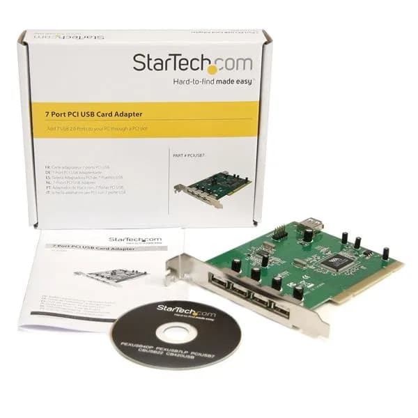 StarTech.com Adaptador Tarjeta PCI USB 2.0 de Alta Velocidad 7 Puertos 5
