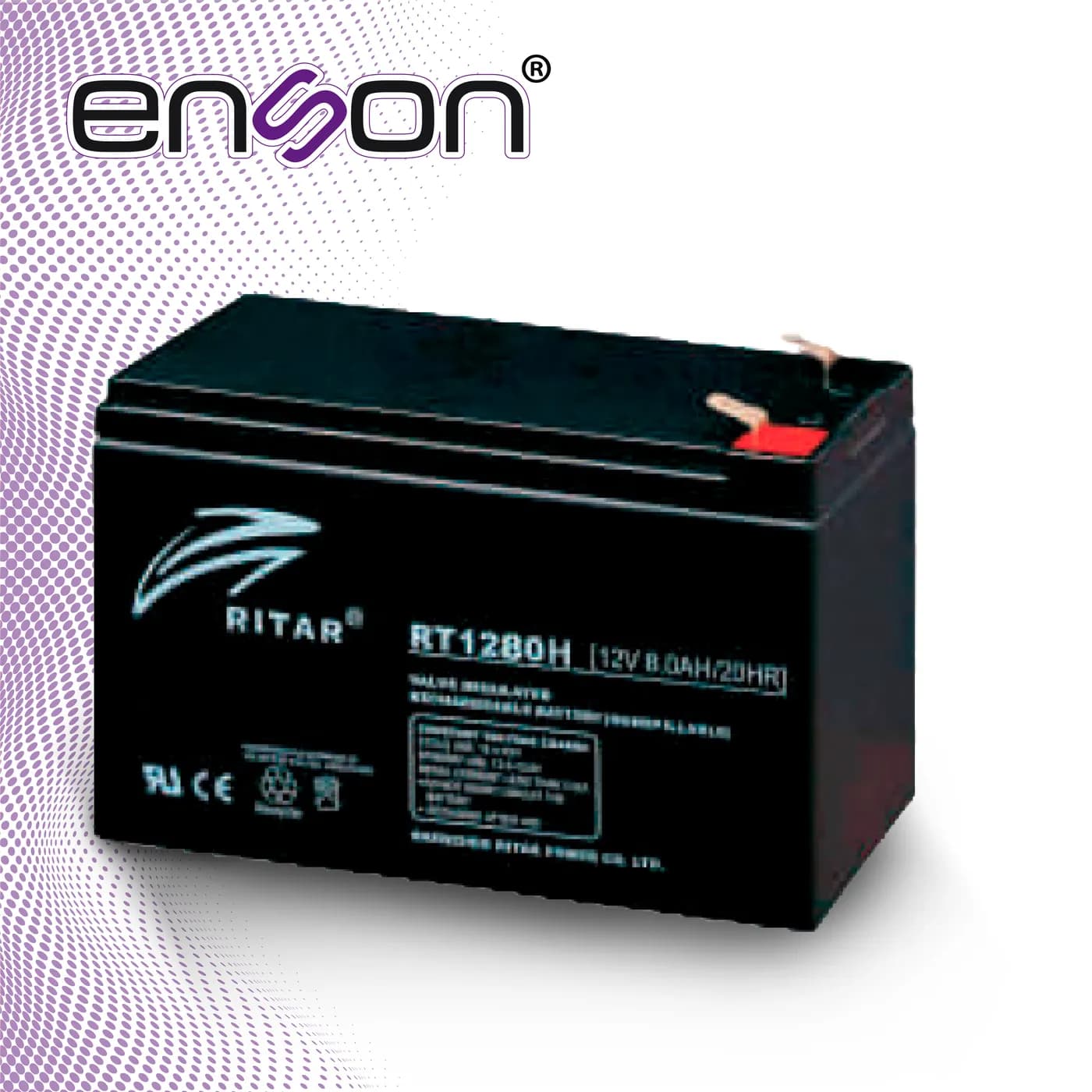 BATERIA DE REEMPLAZO ENSON ENS-BT812R / 12V 8AH / BASE PLOMO-ACIDO / C 2