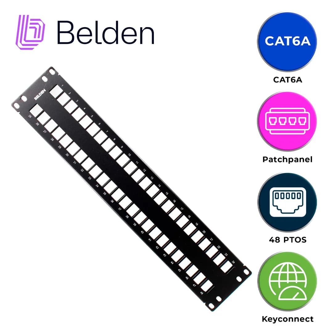 PATCH PANEL KEYCONNECT CAT6/CAT6A BELDEN AX103115 / NEGRO / 48 PUERTOS 3