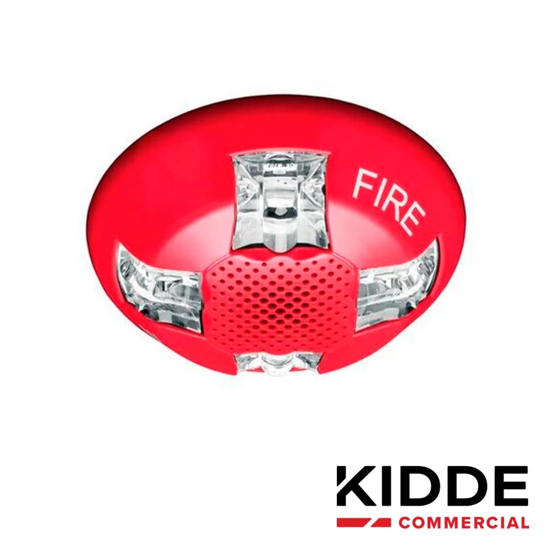 SIRENA CON ESTROBO DE TECHO, 15-115 CD, MARCA KIDDE, EGCAVRF, ROJA, CO 4