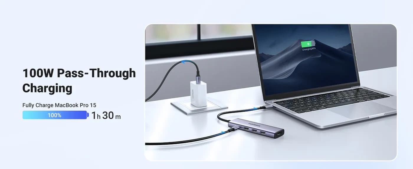 Ugreen 20956A nodo concentrador USB Tipo C 5000 Mbit/s Plata 9