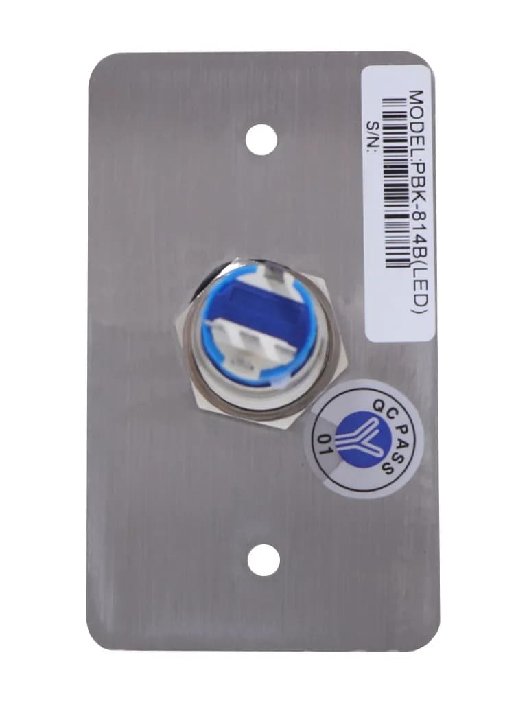 YLI PBK814BLED - Botón de Salida Mecánico, Indicador LED (Azul), Acero 2