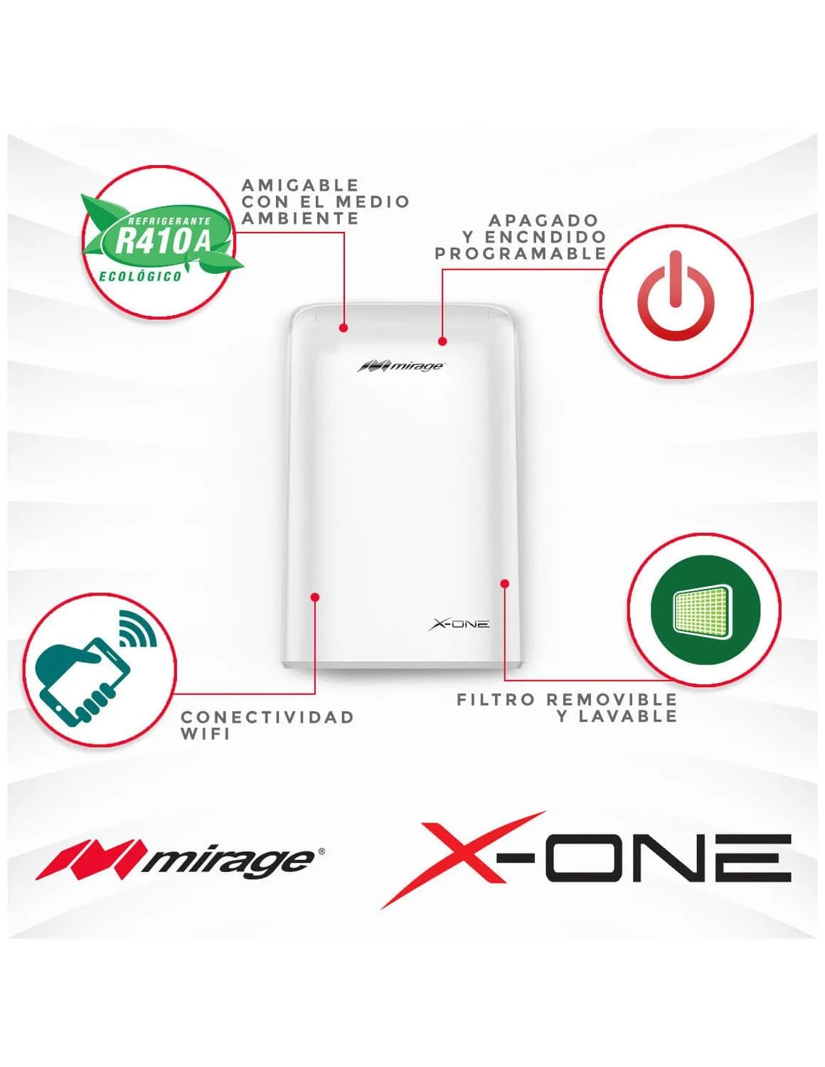 MIRAGE AIRE ACONDICIONADO MAPS1211C,PORTATIL X-ONE, SOLO FRIO,100V, R4 3