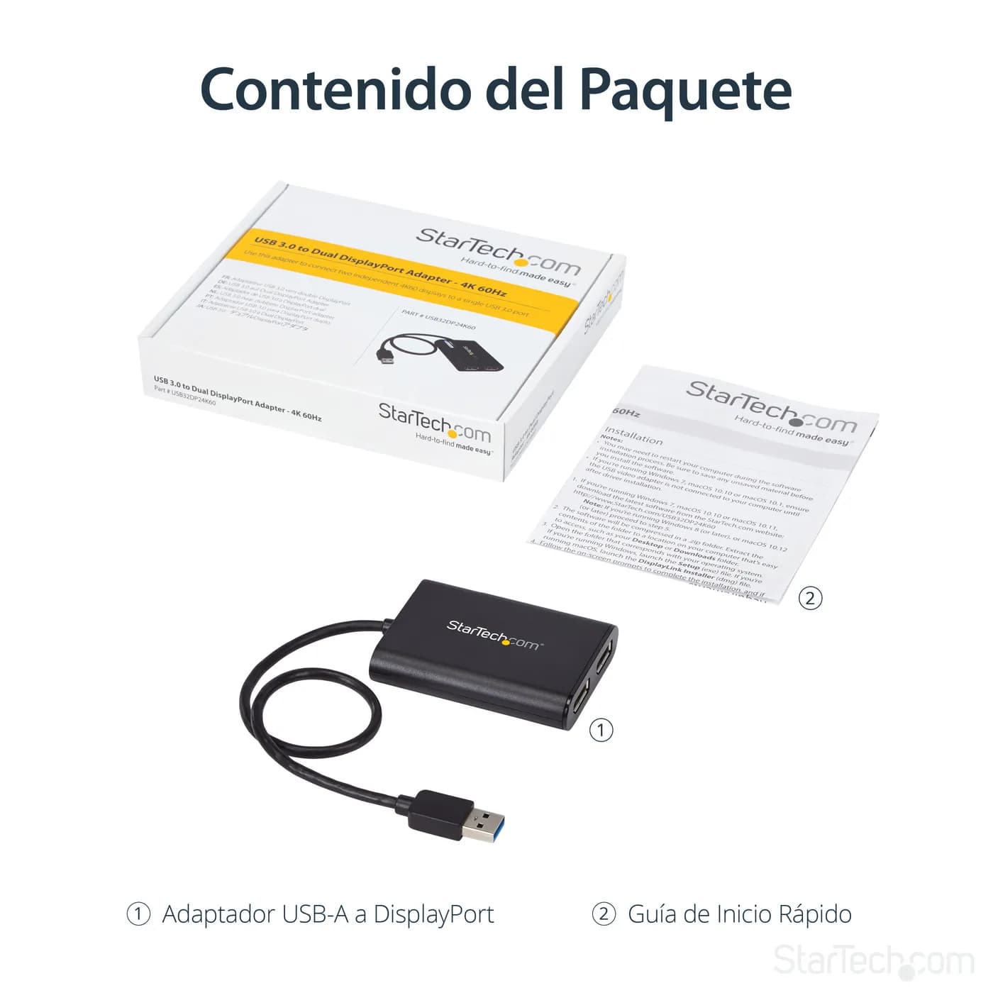 StarTech.com Adaptador Gráfico Externo USB 3.0 a DisplayPort Doble 4K6 12
