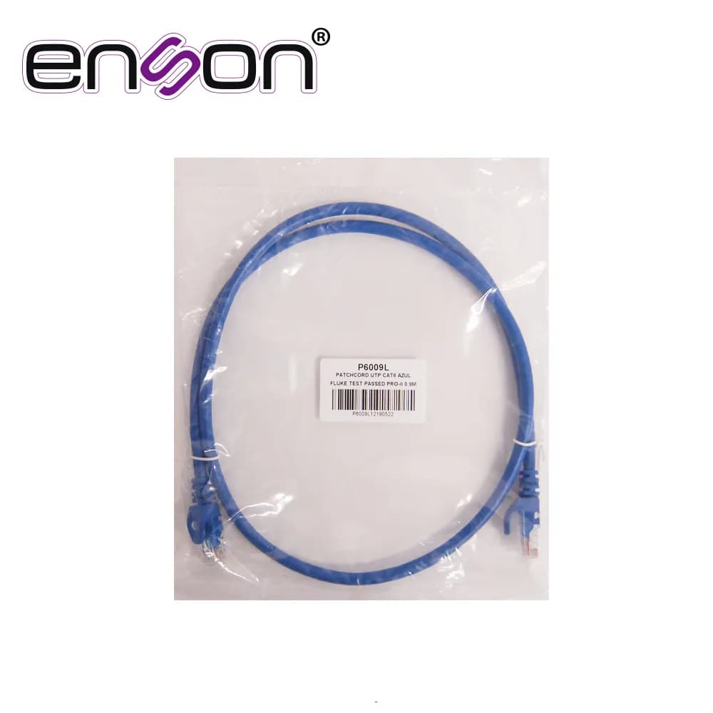 PATCHCORD UTP ENSON P6009L CAT6 90CM AZUL SERIE EPRO 100-II 100 POR CI 3