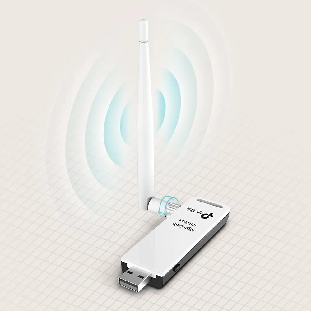 Adaptador USB Wi-Fi / 150 Mbps / 2.4 GHz / Antena Desmontable 4 dBi /  4