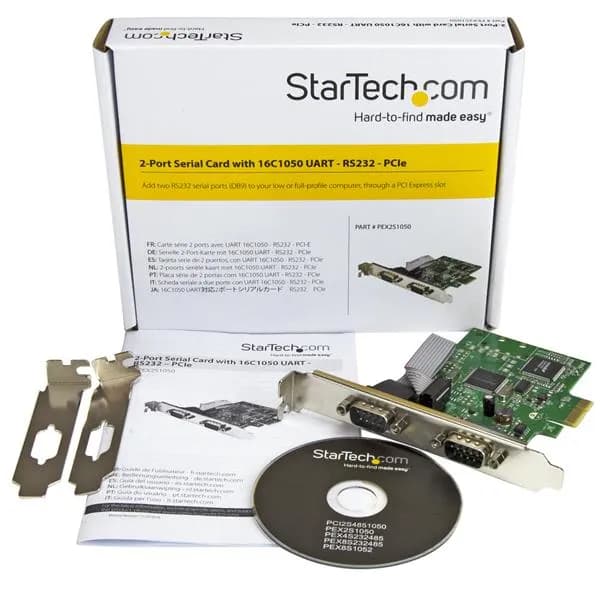 StarTech.com Tarjeta Serial PCI Express de 2 Puertos DB9 RS232 con UAR 5