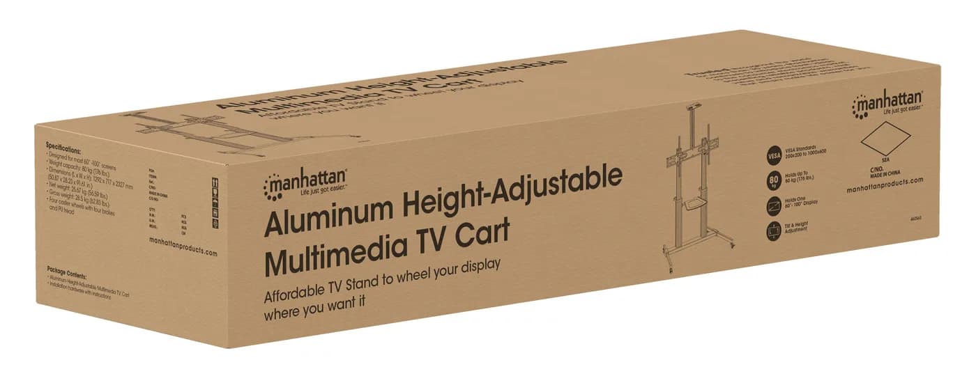 Manhattan 462563 soporte para TV 2.54 m (100") Negro, Plata 11