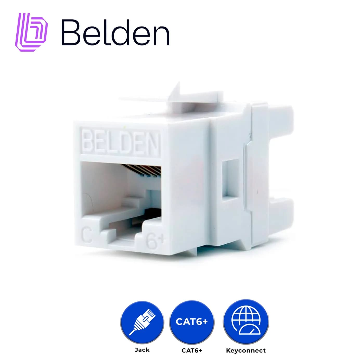 CONECTOR MODULAR JACK CAT6+ RJ45 BELDEN AX101320 / KEYCONNECT / INTERI 6