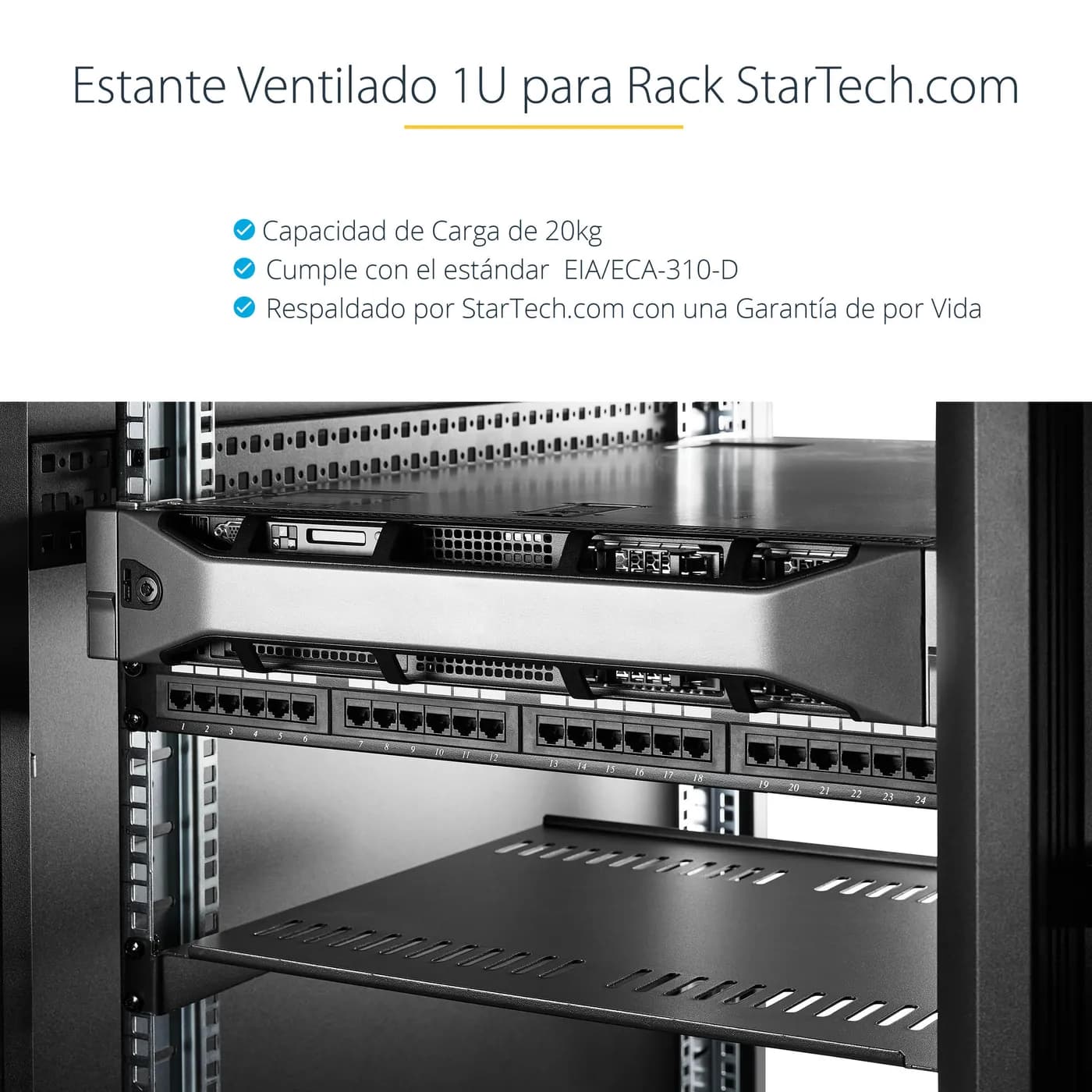 StarTech.com Charola Ventilada de 1U para Gabinete Rack de Servidores  9