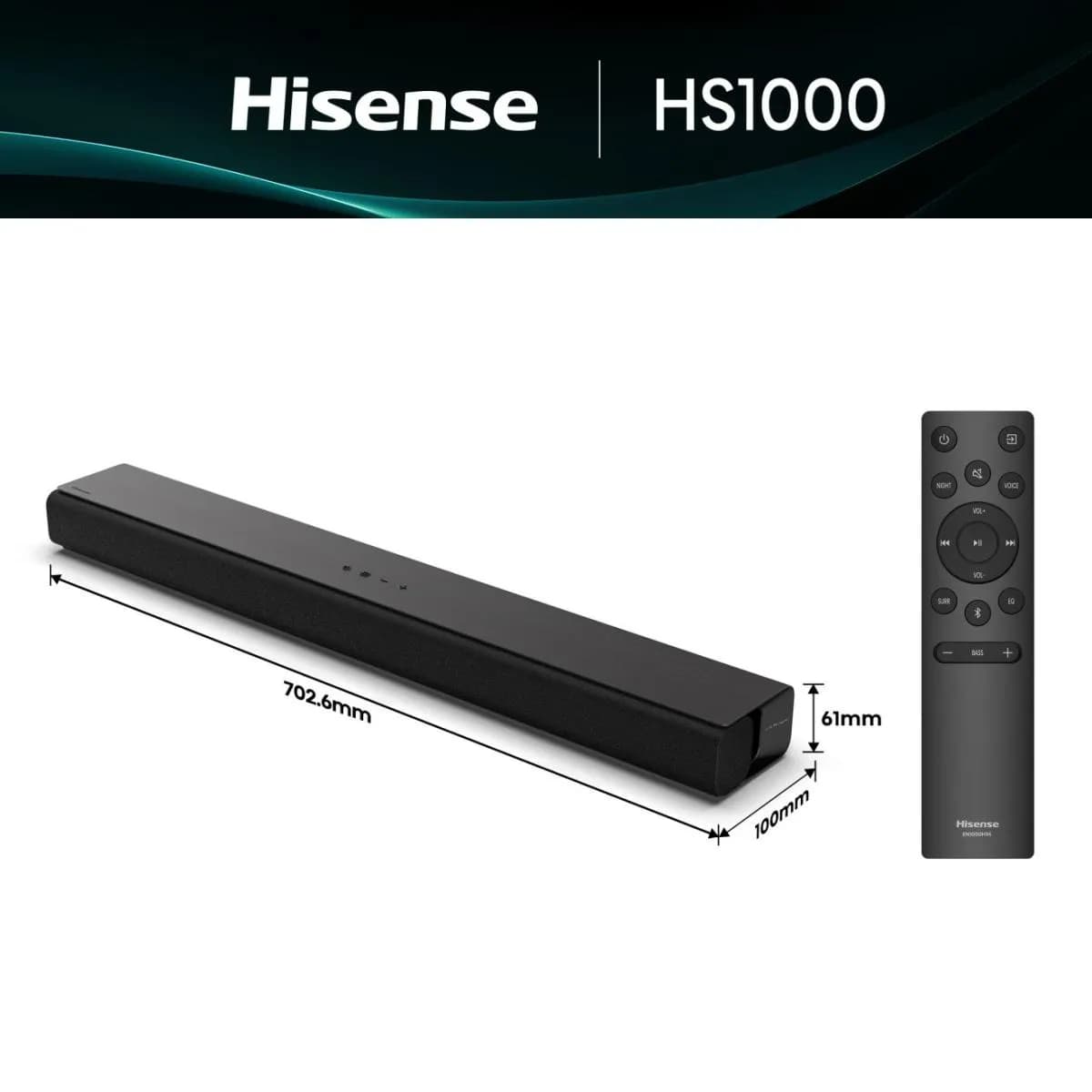 Hisense HS1000 Negro 2.0 canales 120 W 2