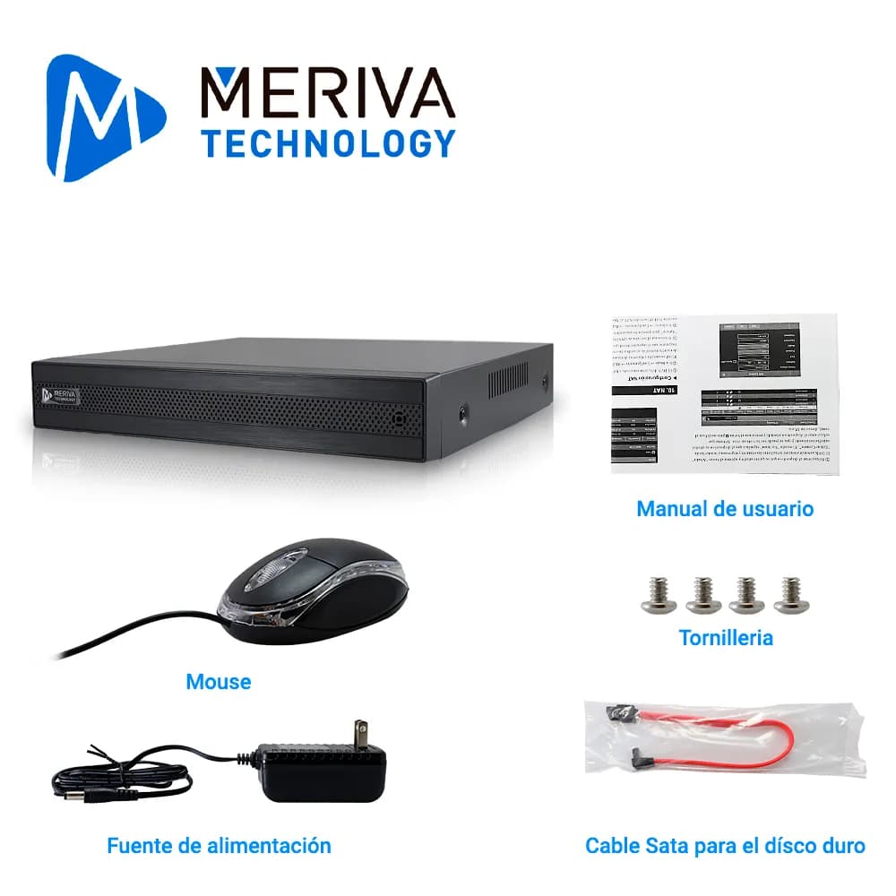 DVR MERIVA TECHNOLOGY MXVR-2116A HD H.265 18CH 2MP PENTA HIBRIDO 16CH  3