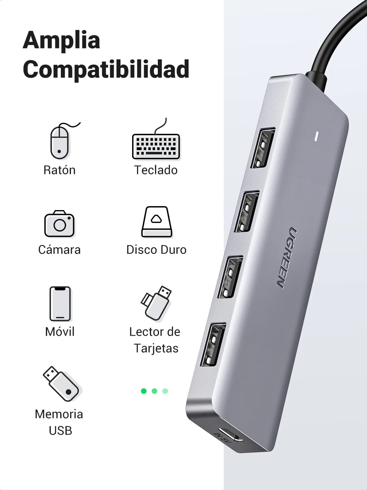 Ugreen 70336 nodo concentrador USB 3.2 Gen 1 (3.1 Gen 1) Type-C 5000 M 17